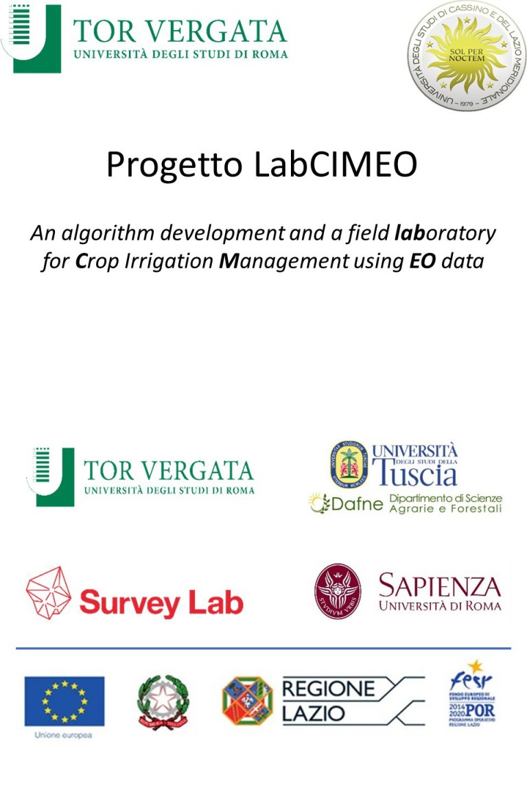 An algorithm development and a field laboratory for Crop Irrigation Management using EO data (LabCIMEO)